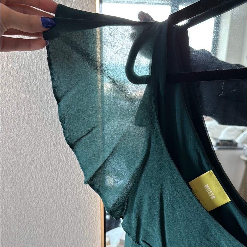 Elegant Green Ruffle Top - Picture 3 of 4